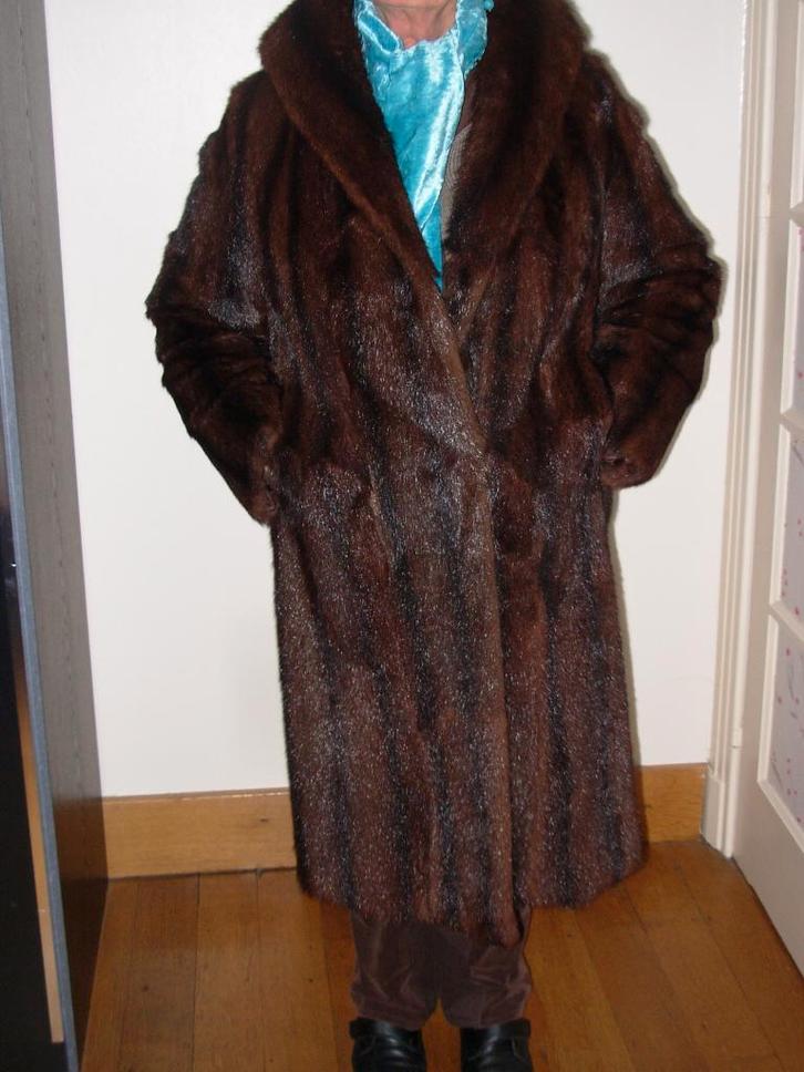 SUPERBE MANTEAU EN VERITABLE FOURRURE. MURMEL. CHAUD-ELEGANT, Kleding | Dames, Jassen | Winter, Zo goed als nieuw, Maat 42/44 (L)