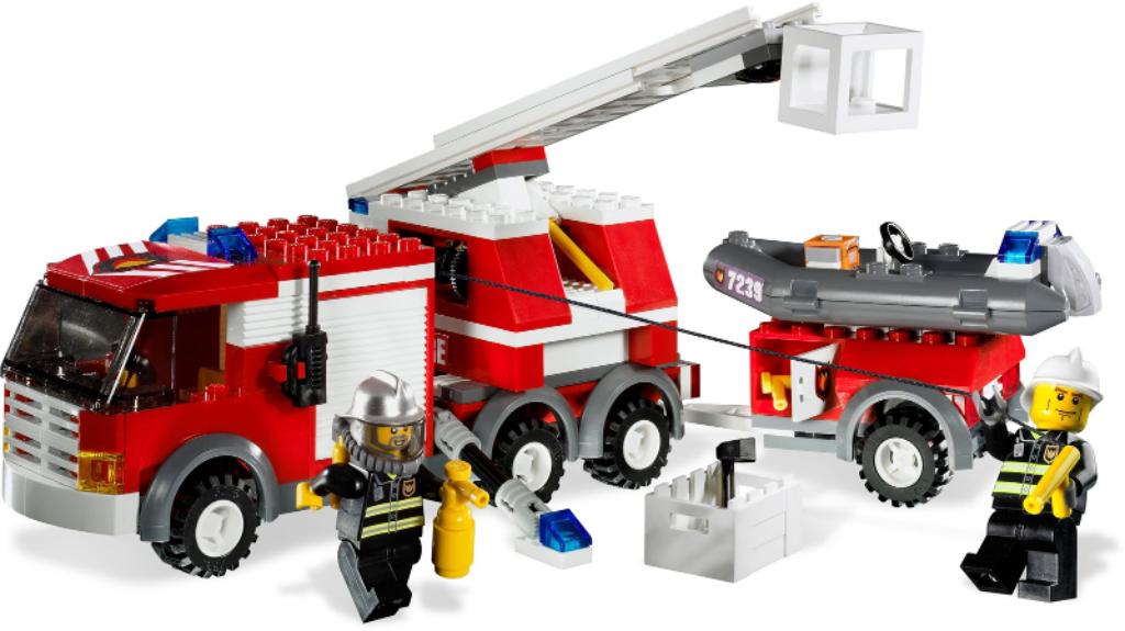 LEGO City 7239 Fire Truck, Ophalen of Verzenden, Zo goed als nieuw, Complete set, Lego