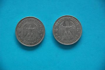 Deutsches REICH : 5 Reichsmark 1934 A & F beschikbaar voor biedingen