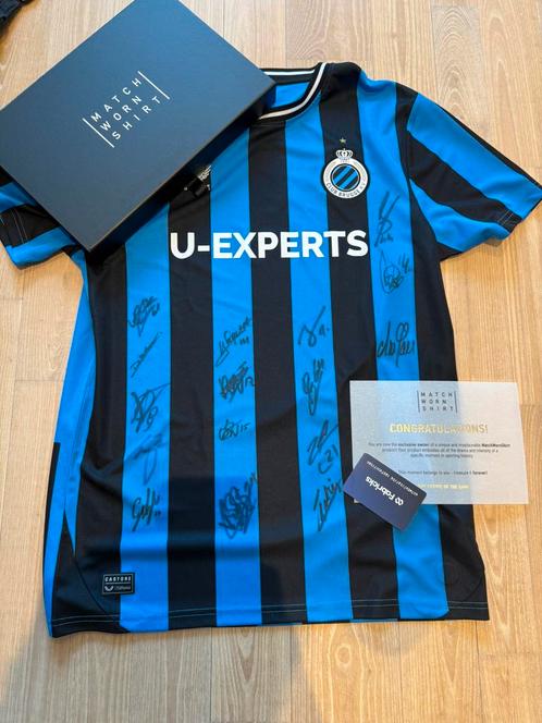 Officieel gesigneerd shirt Club Brugge met certificaat, Sport en Fitness, Voetbal, Nieuw, Shirt, Maat M, Ophalen of Verzenden