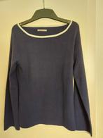 Fijn donkerblauw pulletje met witte halsboord. Maat 36., Kleding | Dames, Truien en Vesten, Ophalen of Verzenden, Maat 36 (S)