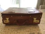 vintage leder koffer, Handtassen en Accessoires, Koffers, Slot, Gebruikt, Minder dan 35 cm, Leer
