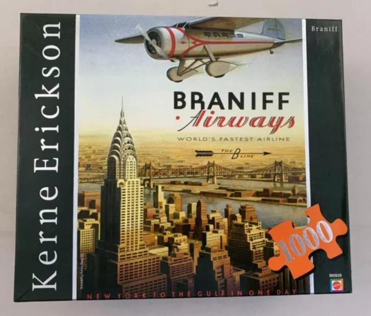 Kerne Erickson Braniff Airways puzzel 1000 stukjes Mattel co, Hobby en Vrije tijd, Denksport en Puzzels, Zo goed als nieuw, Verzenden