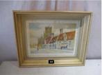 Mooi Geschilderd Aquarel 'Op de Grote Markt' - gesigneerd, Antiek en Kunst, Ophalen of Verzenden