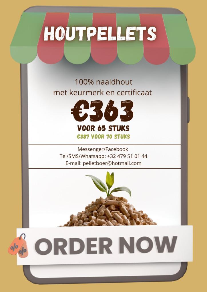 pelets houtpellets witte 100 prct naaldhout keurmerk certif, Tuin en Terras, Brandhout, Verzenden