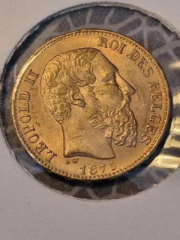 Belgische 20 fr Leopold II munt beschikbaar voor biedingen