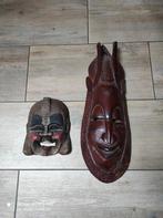 2 masques en bois, Antiquités & Art, Art | Art non-occidental, Enlèvement ou Envoi