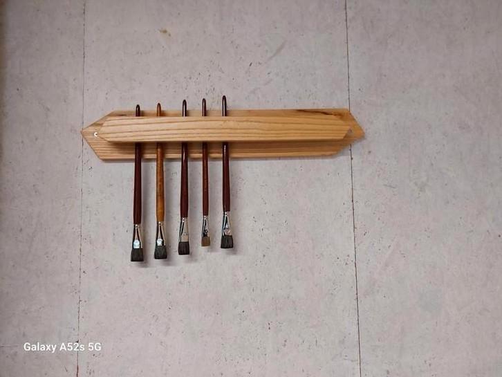 Penseelhouder essenhout, Huis en Inrichting, Woonaccessoires | Wandplanken en Boekenplanken, Nieuw, Ophalen