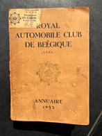 Royal Automobile Club Belgique Annuaire 1953 Voiture, Ophalen of Verzenden, AUTRES