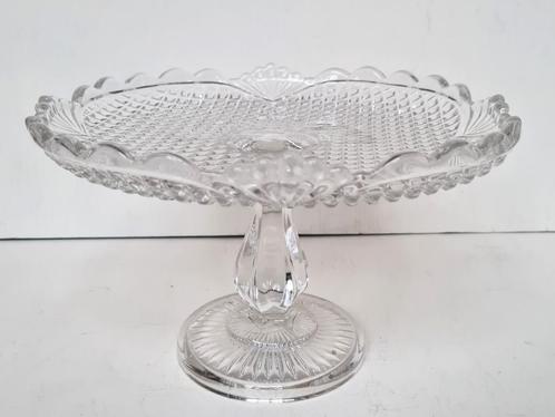 Diamond ruitjes design cakeschotel vintage UK ca 1930, Antiek en Kunst, Antiek | Glaswerk en Kristal, Ophalen of Verzenden