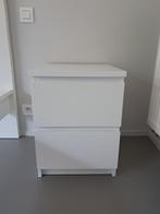 Nachtkastjes (2 stuks) wit Ikea MALM, Huis en Inrichting, Slaapkamer | Nachtkastjes, Ophalen, Gebruikt, Minder dan 45 cm, 55 tot 70 cm