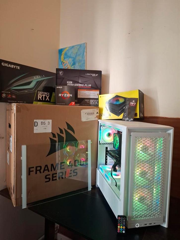 Gaming PC – RTX 3070 | Ryzen 7 5800X | White ARGB Build, Informatique & Logiciels, Ordinateurs de bureau, SSD, Gaming, Enlèvement ou Envoi