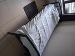 Zwart eenpersoonsbed, Huis en Inrichting, Slaapkamer | Bedden, Ophalen, 90 cm, Eenpersoons, Zwart