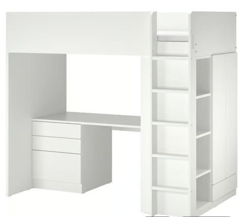 lit enfant mezzanine/bureau/armoire, Kinderen en Baby's, Kinderkamer | Stapelbedden en Hoogslapers, Gebruikt, Hoogslaper, Ophalen