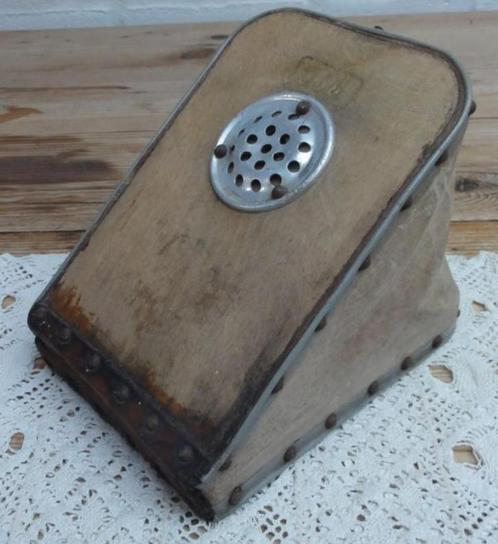 Oude " blaas balg" van hout, leer en met een roostertje, DSU, Antiek en Kunst, Curiosa en Brocante, Ophalen of Verzenden
