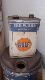 Ancien bidon gulf gulflube, Collections, Comme neuf, Enlèvement ou Envoi