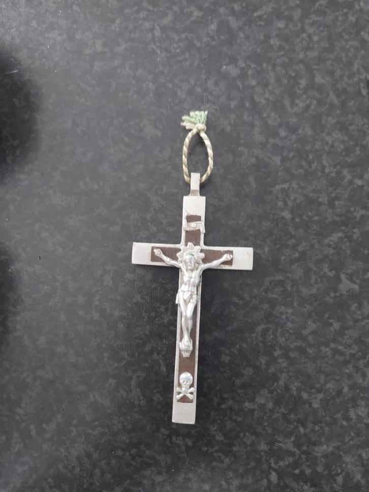 Croix vintage en ébène - 1920, Antiquités & Art, Curiosités & Brocante, Enlèvement ou Envoi