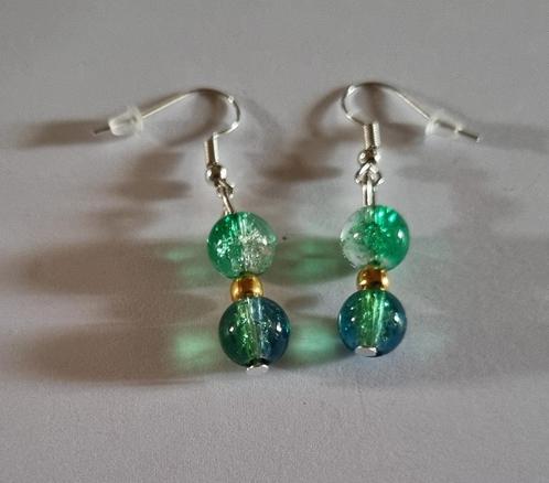 Oorbellen „Enchanted Forest”, Handtassen en Accessoires, Oorbellen, Nieuw, Hangers, Zilver, Groen, Ophalen of Verzenden