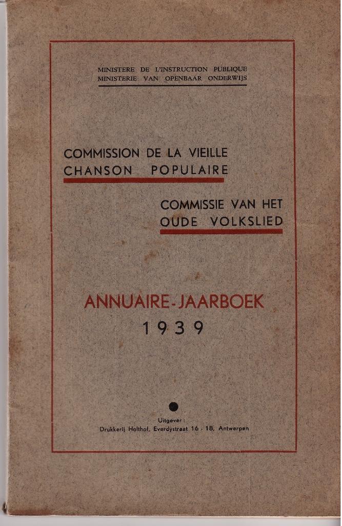 Commission de l'ancien hymne national. Annuaire 1939, Livres, Musique, Utilisé, Enlèvement ou Envoi
