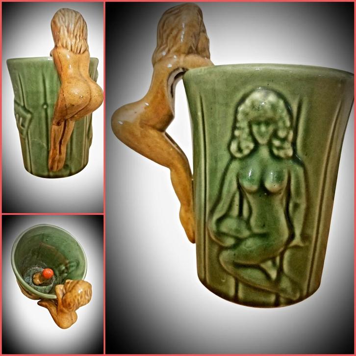 Caneca das Caldas Vintage "érotique " chope à bière., Antiquités & Art, Antiquités | Céramique & Poterie