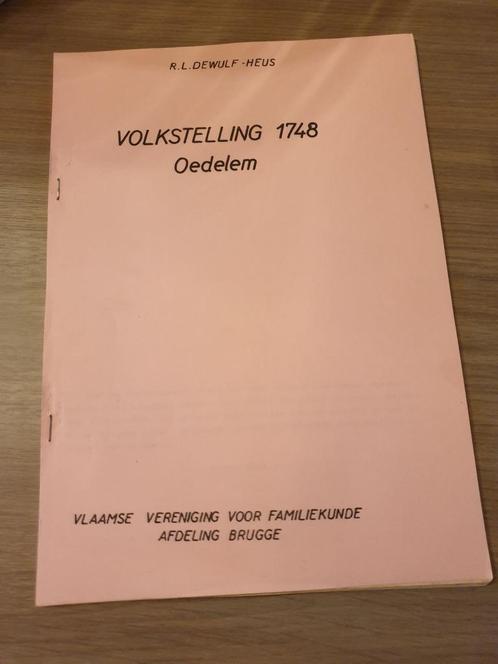 (OEDELEM BEERNEM) Oedelem Volkstelling 1748., Livres, Histoire & Politique, Utilisé, Enlèvement ou Envoi