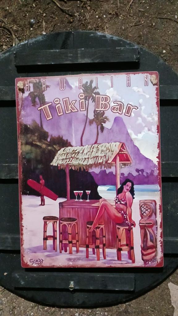 plaques murales Tiki bar 40x30 cm en bois d albesia, Verzamelen, Merken en Reclamevoorwerpen, Nieuw, Ophalen of Verzenden