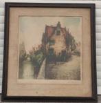 Gravure village flamand signe Louis rigaux, Ophalen of Verzenden