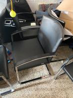 6 chaises cuir avec accoudoirs, Maison & Meubles, Noir, Utilisé, Cuir