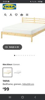 Bedframe Tarva, Ophalen, Nieuw, 140 cm, Twijfelaar