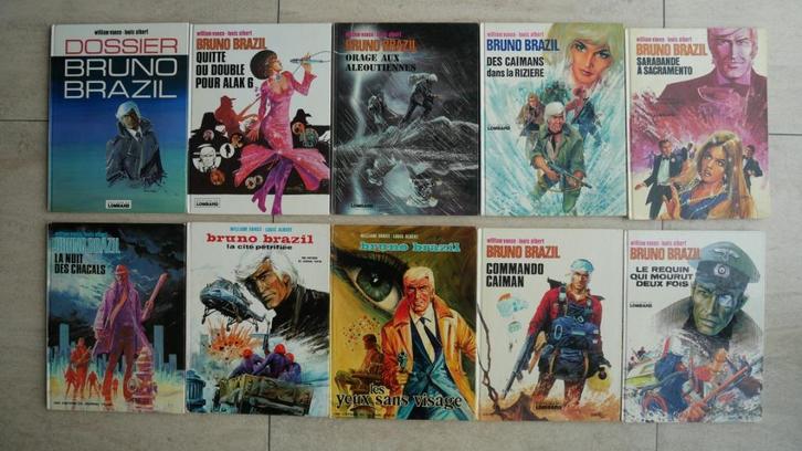 BD Bruno Brazil 1Requin 2Commando 3 Yeux 4Cité 5Nuit 6 à 10, Boeken, Stripverhalen, Gelezen, Meerdere stripboeken, Ophalen of Verzenden