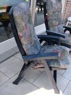 2 tuinstoelen met dikke kussens: opplooibaar, Tuin en Terras, Tuinstoelen, Ophalen, Gebruikt, Kunststof, Verstelbaar