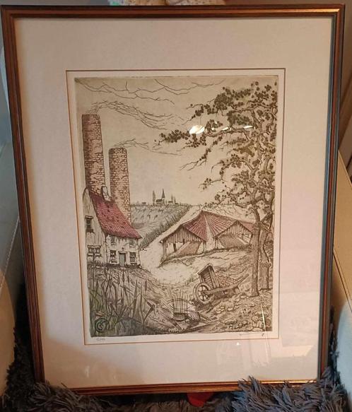 litho landschap, Antiek en Kunst, Kunst | Litho's en Zeefdrukken, Ophalen