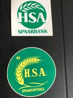 Sticker H.S.A. Spaarcentrale spaarbank, Ophalen of Verzenden, Nieuw, Bedrijf of Vereniging