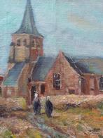 2x DOEK MET SCHILDERIJ VAN M.VAN DEN BEMPT, Ophalen of Verzenden