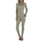 White icy stretchy Jumpsuit  olive groen met korte col - S, Kleding | Dames, Jumpsuits, Verzenden, Nieuw, White icy, Maat 36 (S)