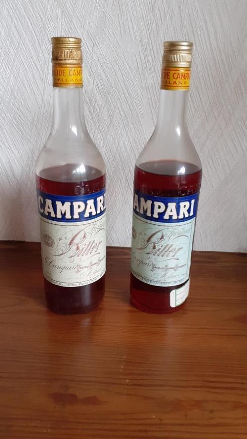 Lot de deux anciennes bouteilles de Bitter Campari, Verzamelen, Wijnen, Nieuw, Overige typen, Italië, Vol, Ophalen