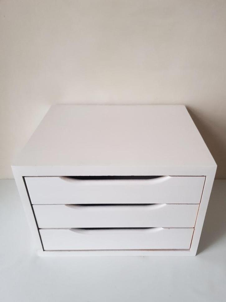 Houten Ladeblok 3 lades voor voor kantoor - hobby - atelier, Huis en Inrichting, Woonaccessoires | Etagères, Zo goed als nieuw