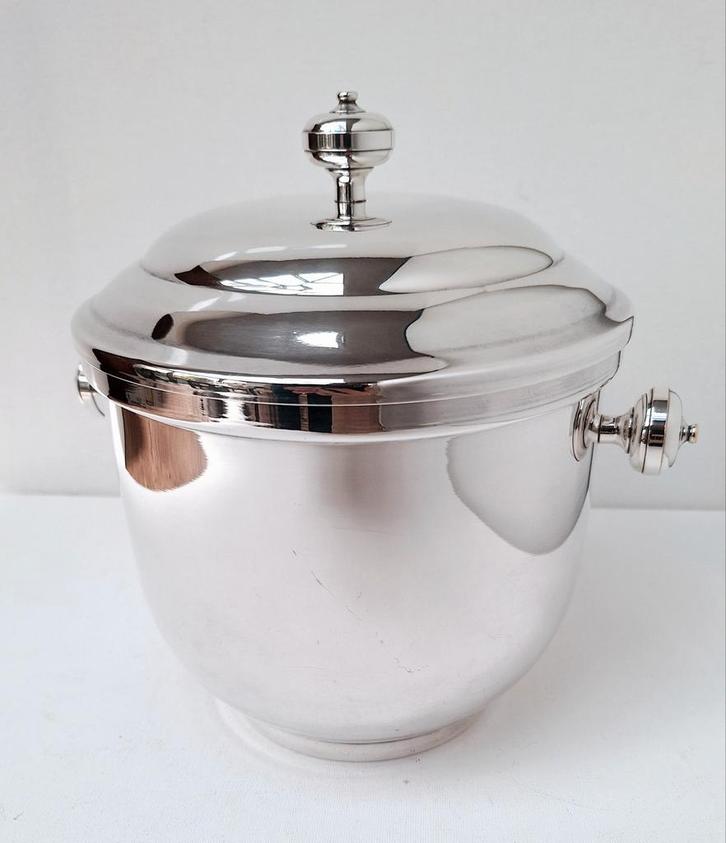 Verzilverde ijsemmer porselein Fleuron Christofle, Antiek en Kunst, Antiek | Zilver en Goud, Ophalen of Verzenden