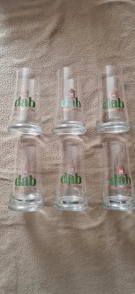 Set bierglazen- Dab Pils., Verzamelen, Glas en Drinkglazen, Zo goed als nieuw, Ophalen of Verzenden