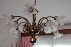 Lustre en bronze, Huis en Inrichting, Lampen | Kroonluchters, Ophalen, Zo goed als nieuw, Glas, Art nouveau