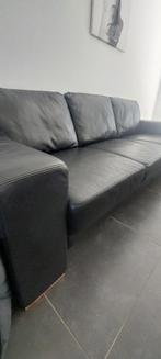 gratis lederen zetel 3 zits antraciet kleur, Gebruikt, Driepersoons, Ophalen of Verzenden, Rechte bank