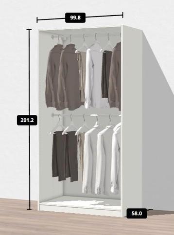 Penderie armoire Pax Ikea 100x58x201 cm blanche