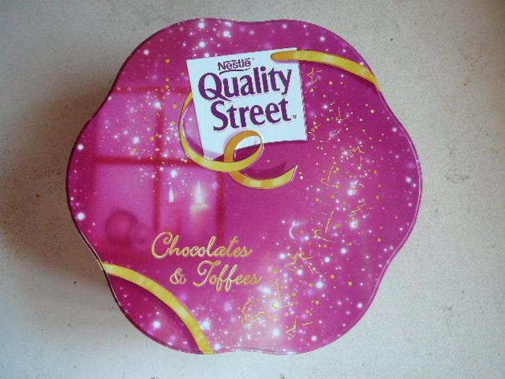lege blikken doos Nestlé Quality Street lege snoepjesdoos, Verzamelen, Blikken, Gebruikt, Overige, Overige merken, Ophalen of Verzenden