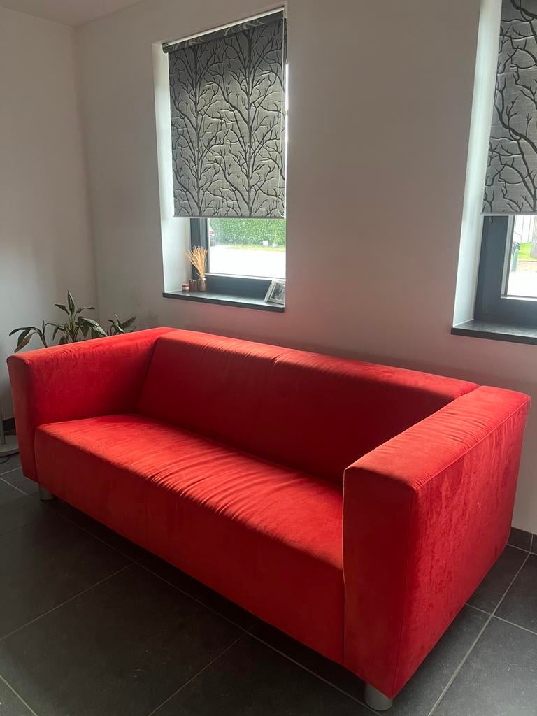 Rode zetel, Huis en Inrichting, Zetels | Zetels, Ophalen, 100 tot 125 cm, 150 tot 200 cm, Driepersoons