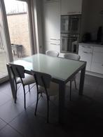 Keukentafel plus 4 stoelen, Huis en Inrichting, Tafels | Eettafels, 50 tot 100 cm, Glas, 100 tot 150 cm, Gebruikt