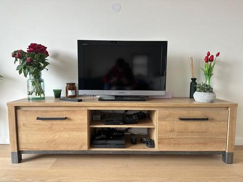 Tv-meubel licht eikenkleur - 52x188x40cm, Huis en Inrichting, Kasten |Televisiemeubels, Zo goed als nieuw, Minder dan 100 cm, 150 tot 200 cm