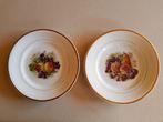Assiettes en céramique NIMY motif fruits ; ensemble 12 €, Enlèvement ou Envoi