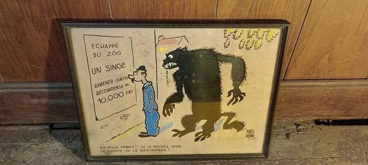 Karikatuurgravure, Marcel Antoine, 33x26, n191, Antiek en Kunst, Kunst | Etsen en Gravures, Ophalen