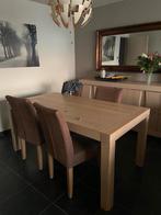 EETTAFEL + KAST + SPIEGEL, Ophalen, Gebruikt, 4 tot 6 stoelen
