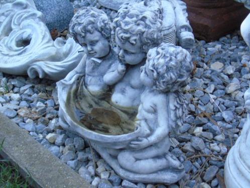 statue 3 anges plateau en pierre patinée , grand choix !, Jardin & Terrasse, Statues de jardin, Neuf, Ange, Béton, Enlèvement ou Envoi